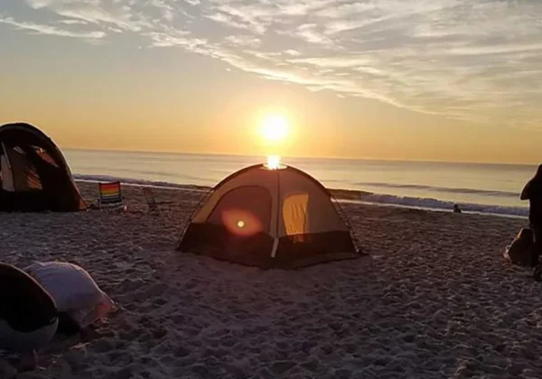 Khasab beach camping at sunset Tents on the beach at sunset on a Khasab camping trip