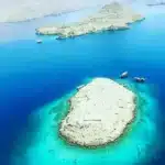 Aerial view of Telegraph Island in Khor Sham, Khasab