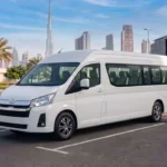 Private 12 seater van for the all inclusive Musandam overnight dhow cruise pickup in Dubai